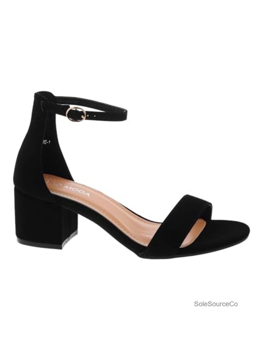 Faux Nubuck Block Heel Sandals 2 Inch Ankle Strap Non-slip Wedding Party Prom